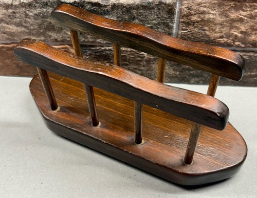 Vintage wooden napkin holder - vintage,