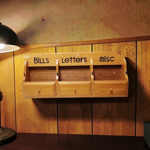 Vintage wood wall mail - wall,